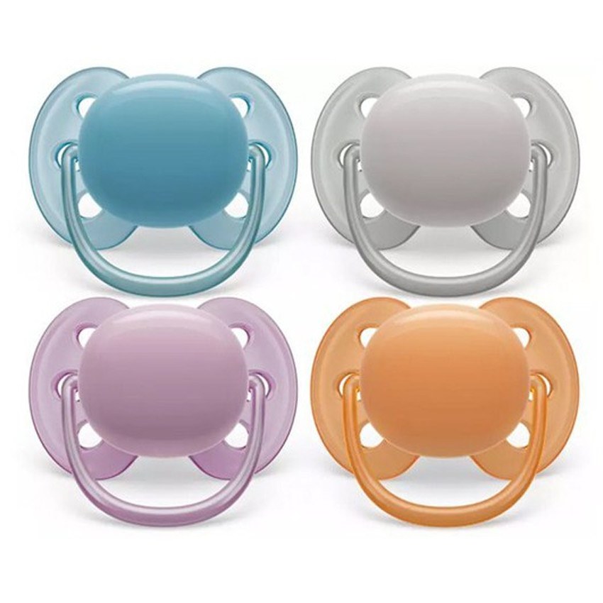 Lot de 2 sucettes silicone Ultra Soft 6-18M (modèles aléatoires) 