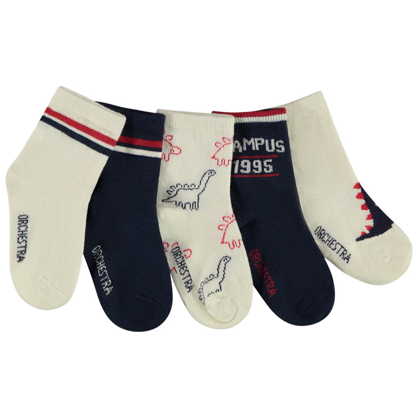 Lot de 5 paires de chaussettes dinosaures pour bébé garçon 