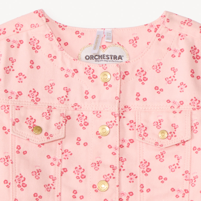 Jeansjasje met bloemenprint voor meisjesbaby 