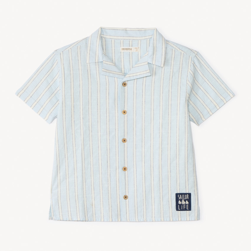 Korte mouwen gestreepte jongensshirt 