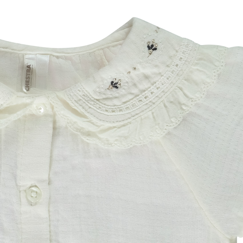 Tunique manches longues à col claudine pour bébé fille 