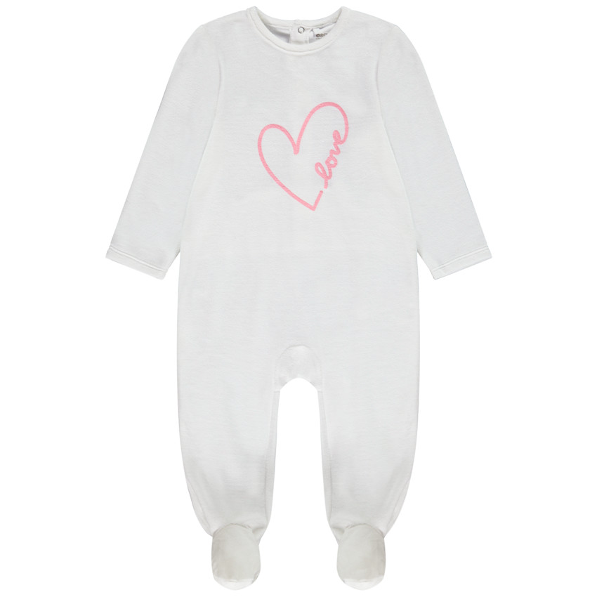 Pyjama van fluweel met hartjesprint voor meisjes 