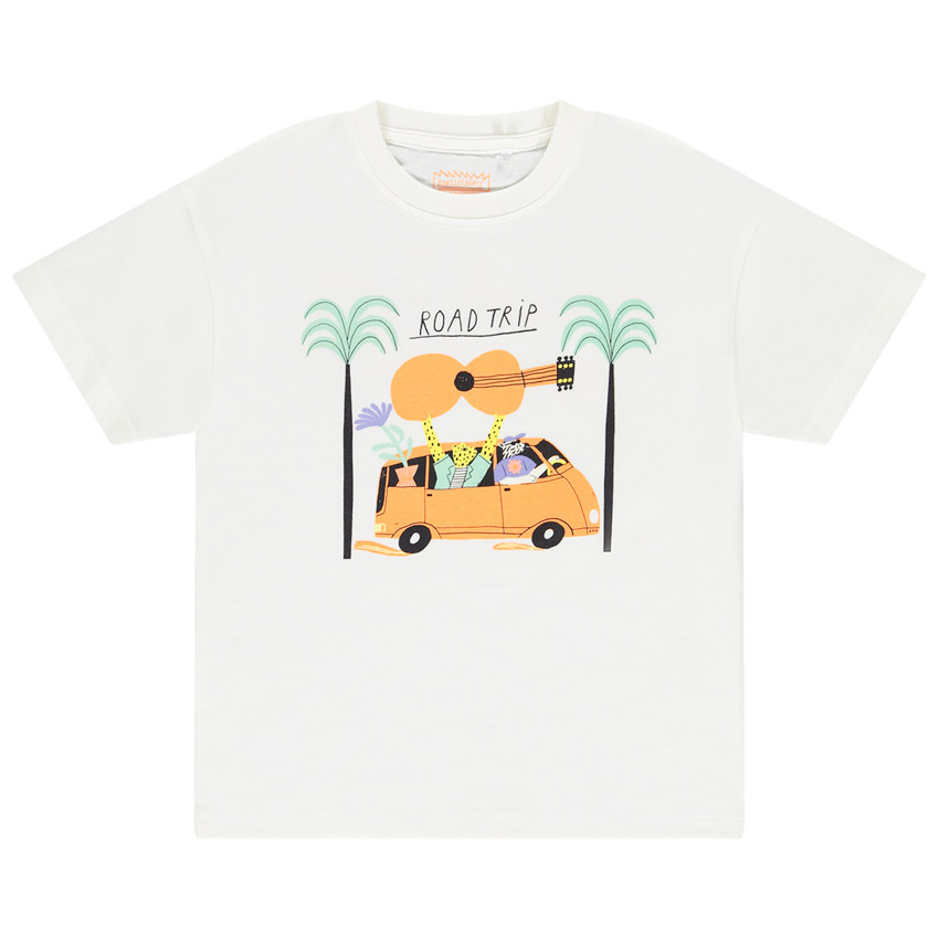 T-shirt met korte mouwen en print road trip voor jongens 