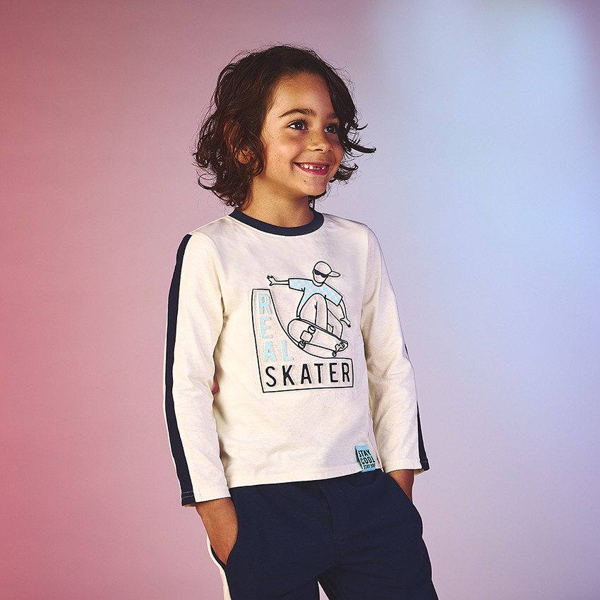 Langarm T-shirt met skate fantasie voor jongens 