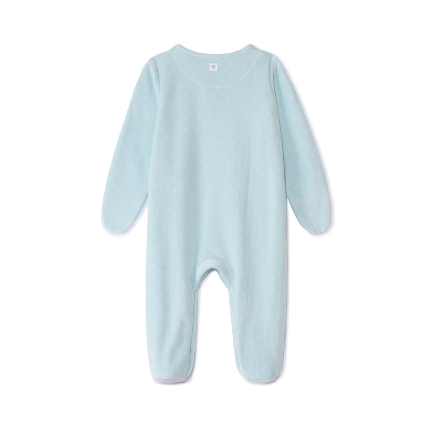 Dors-bien en velours dévoré patch éléphants pour bébé garçon 