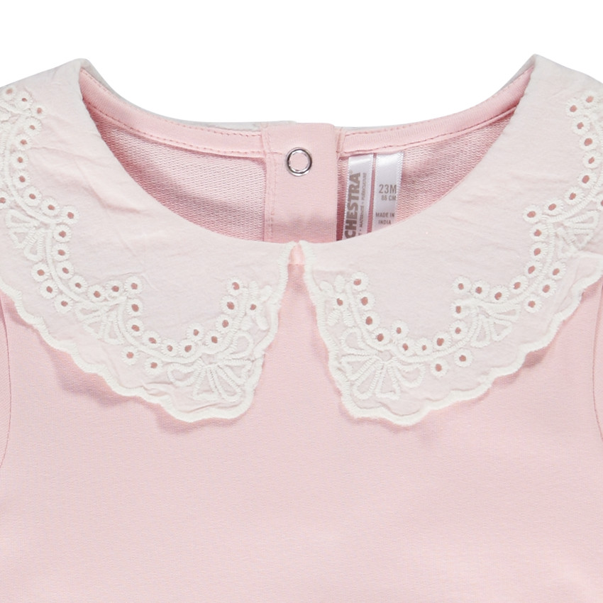 Sweater van molton met claudinekraag voor babymeisjes 