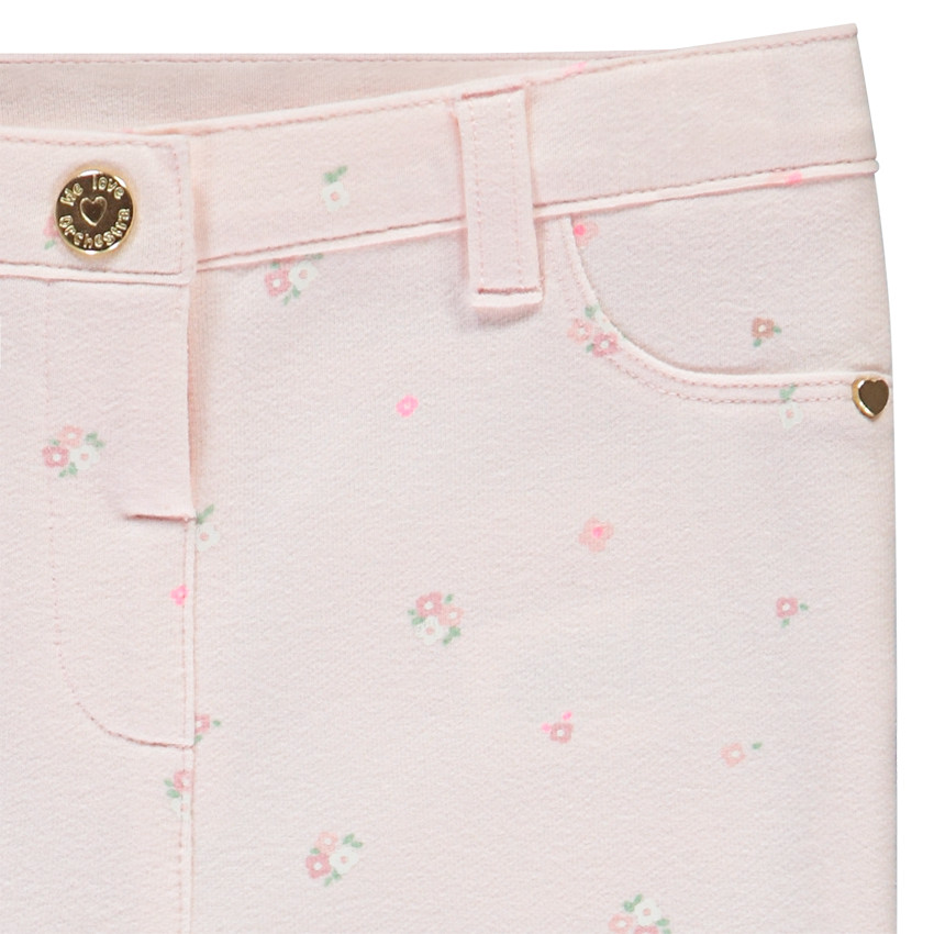 Broek in fleece met print meisjes 