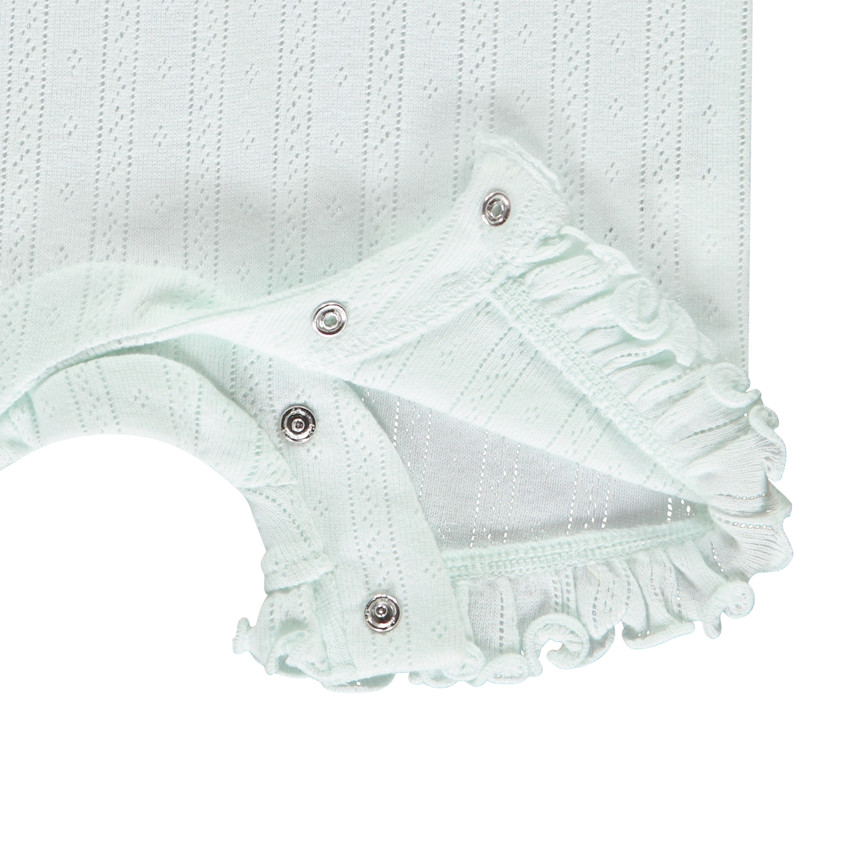 Korte jumpsuit in opengewerkte stof met schildpadpatroon voor meisjes 