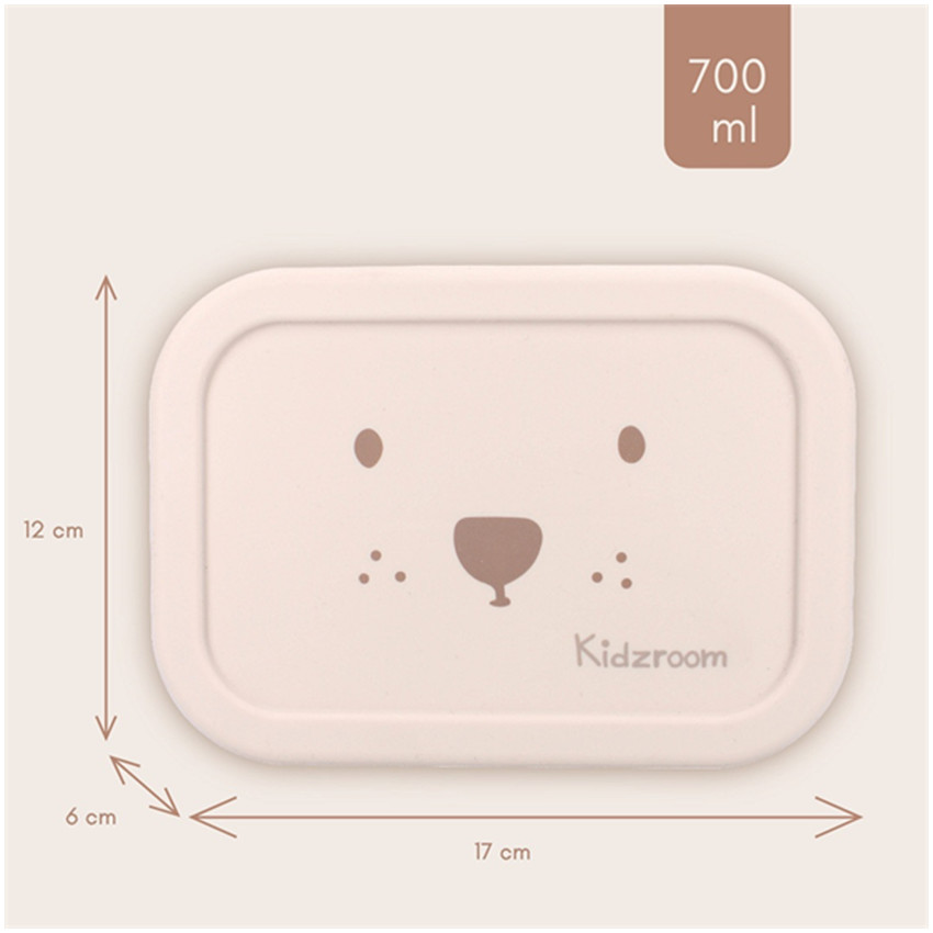 Lunchbox silicone 3 vakken Beer Zand 