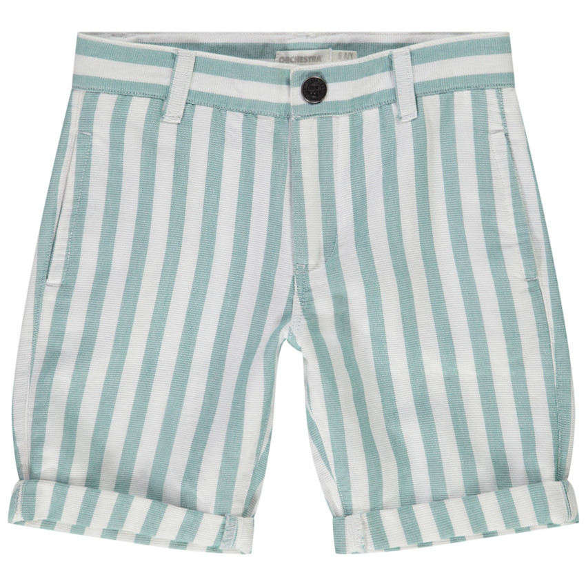 Bermuda en toile avec rayures placées pour garçon 