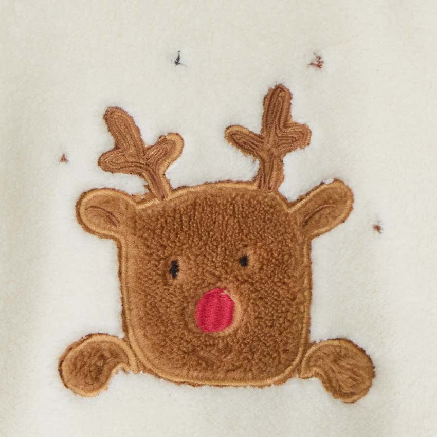 Sweat sherpa à patch renne de Noël pour bébé garçon 