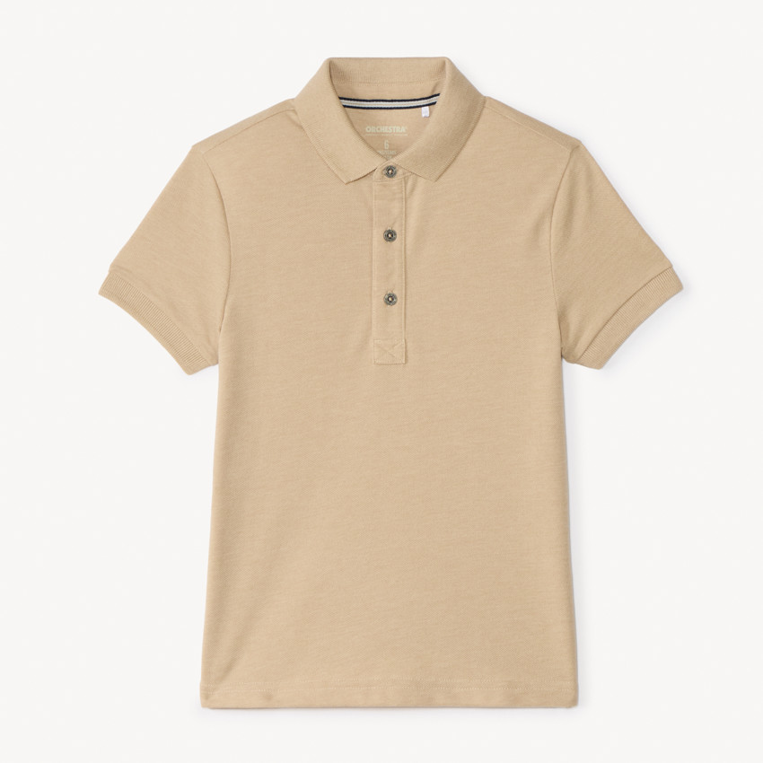 Katoenen korte mouwen polo in effen kleur jongens 