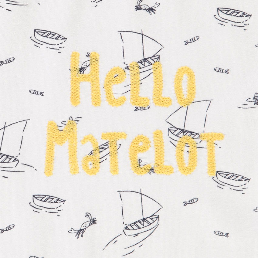 Korte mouwen T-shirt met zeilbotenprint voor baby jongen 