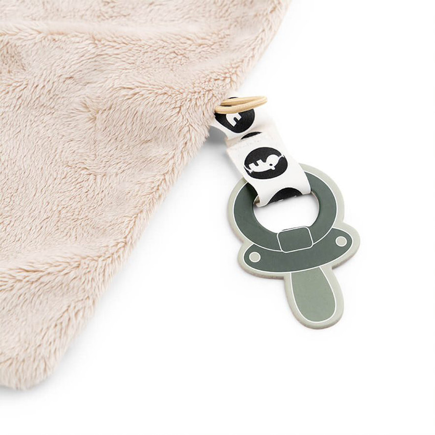 Doudou plat avec attache-sucette Lalee - Sable  