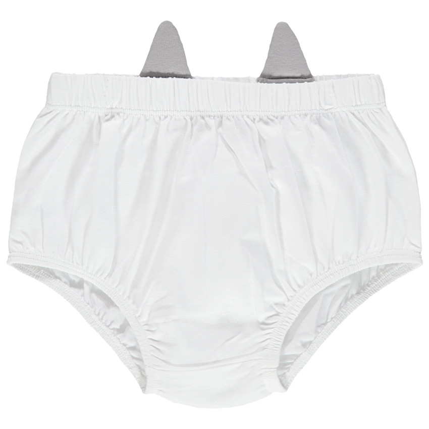 Culotte en coton bio motif chat à oreilles en relief 