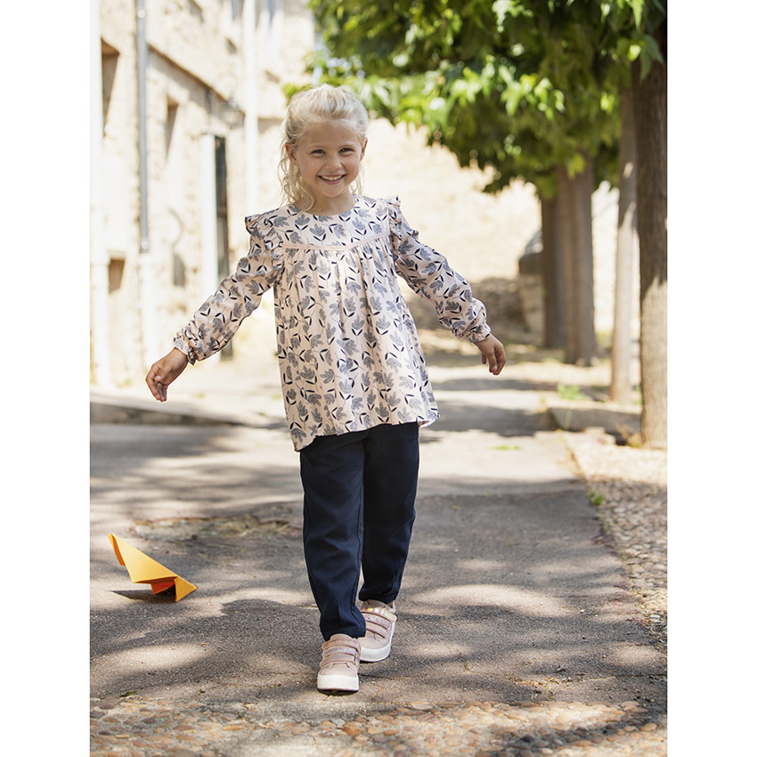 Pantalon en toile taille haute pour fille 