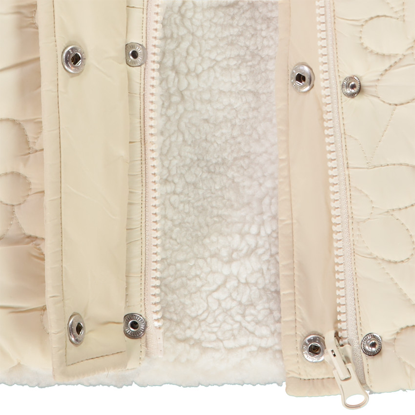 Parka réversible sherpa/fleurs matelassées pour fille 