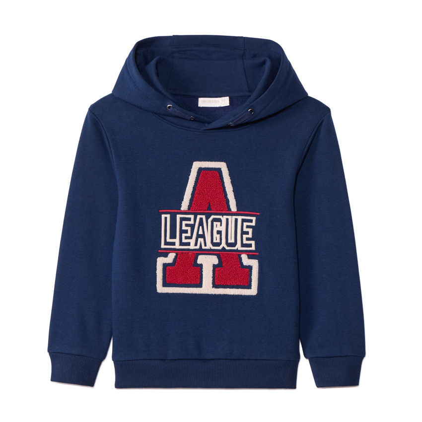 Sweatshirt van geborstelde fleece met 3D-lussenpatch voor jongens 