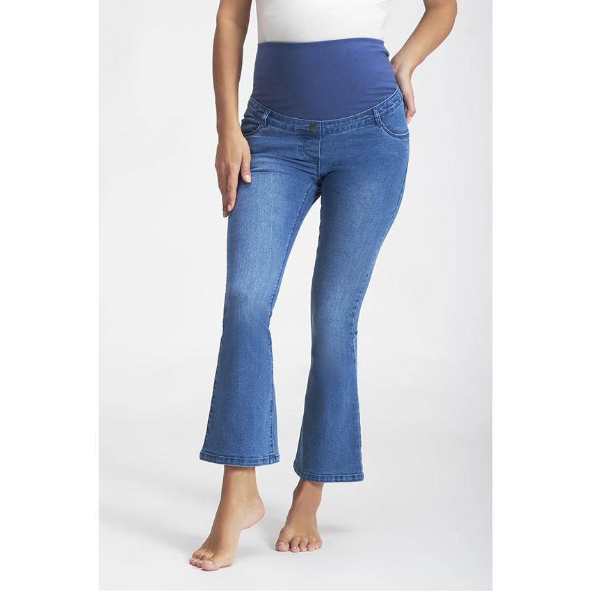 Jeans voor zwangerschap met hoge hoofdband 