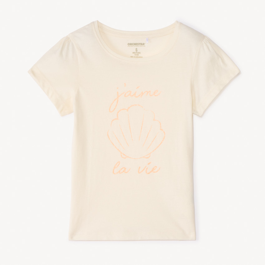 T-shirt met korte mouwen en glitters voor meisjes 