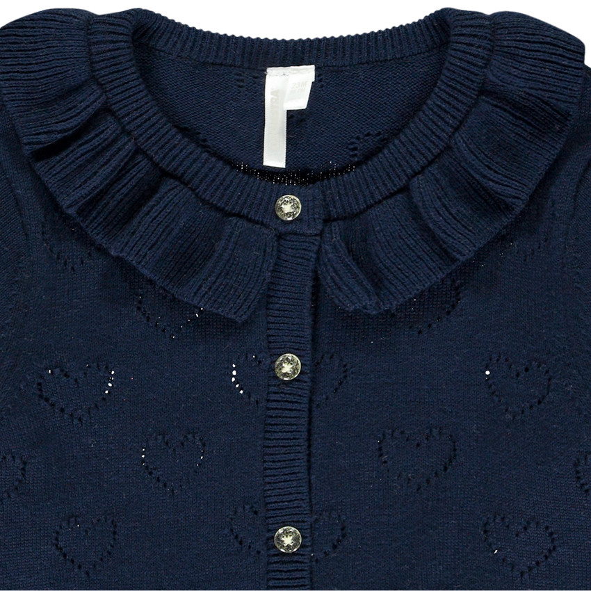 Gilet manches longues en tricot fantaisie pour bébé fille  