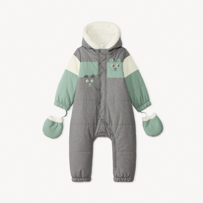 Combi-pilote déperlante et doublée pour bébé garçon avec finitions différentes selon l'âge 