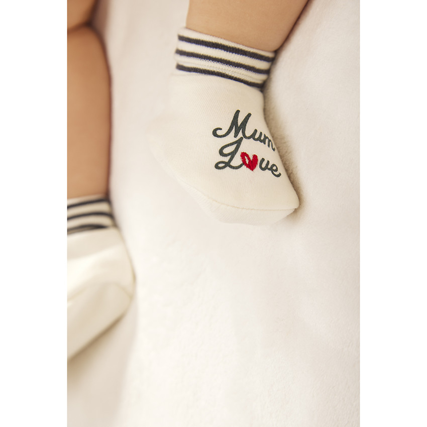 Chaussons de naissance fantaisie en interlock pour bébé 