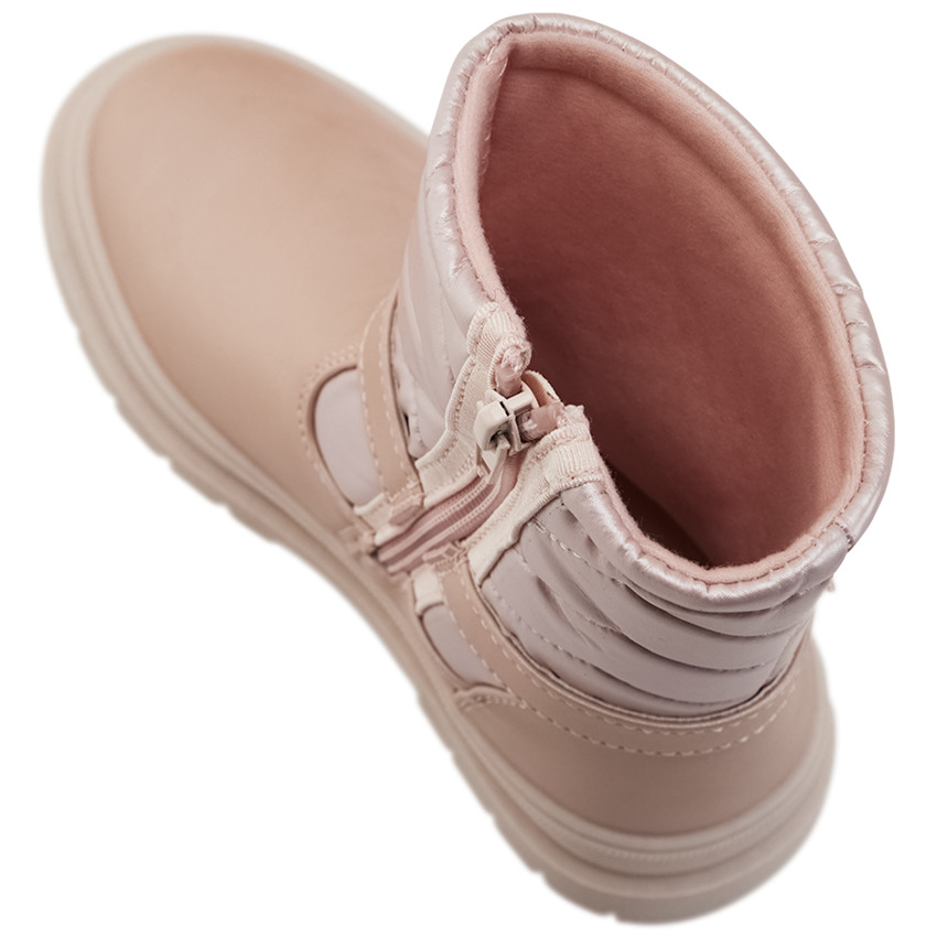 Rosa iriserende enkellaarsjes met bandje voor meisjes 