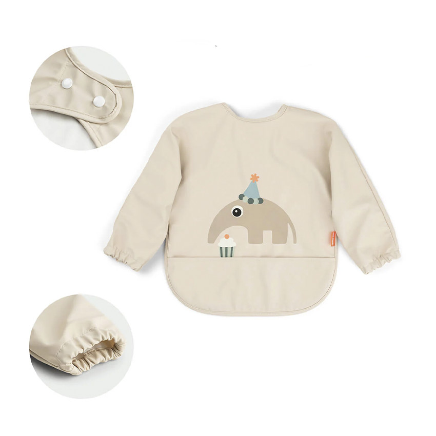 Bavoir imperméable à manches avec poche Celebration Sable 