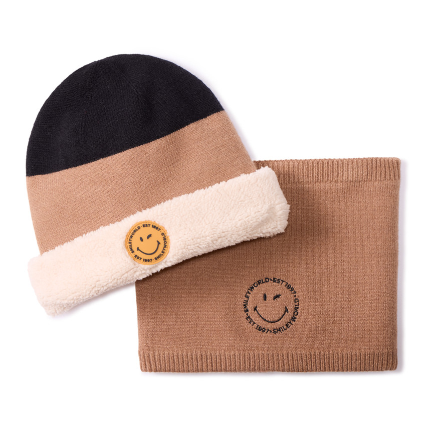 Set bonnet + snood en tricot SmileyWorld pour garçon 