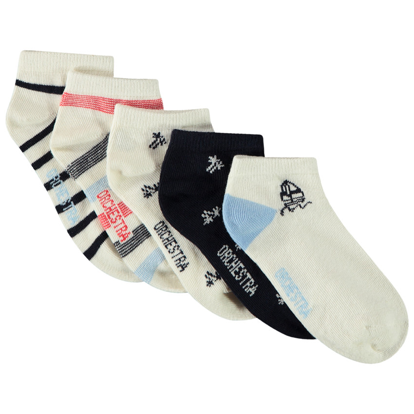Lot de 5 paires de chaussettes courtes fantaisie pour garçon 