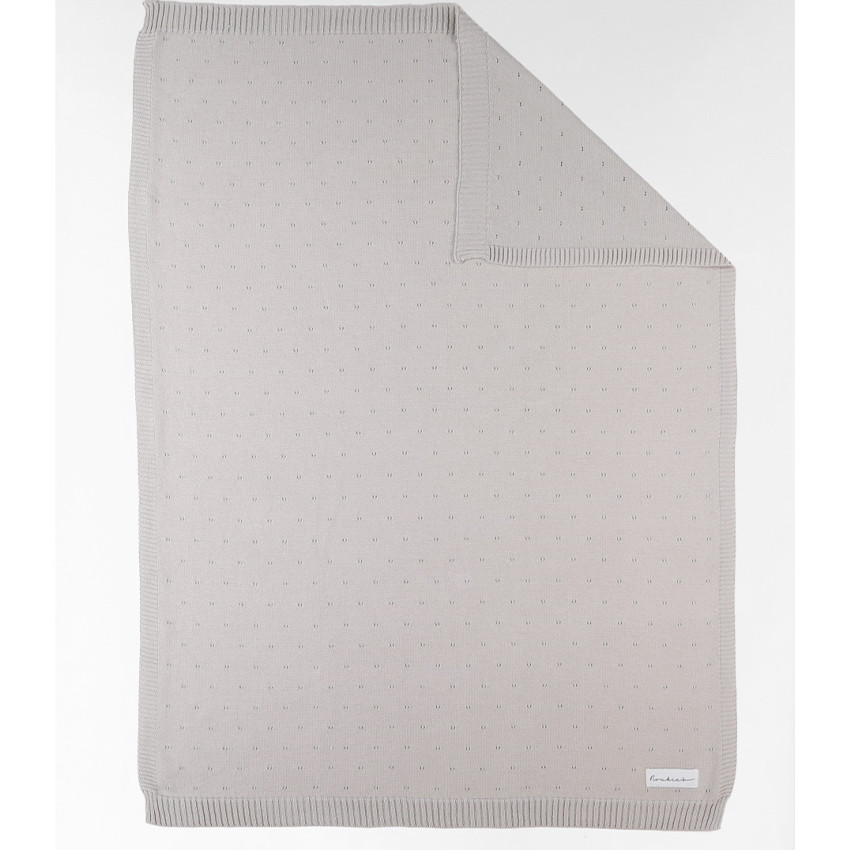 Couverture tricot bio 75x100 Tender Beige MM24 