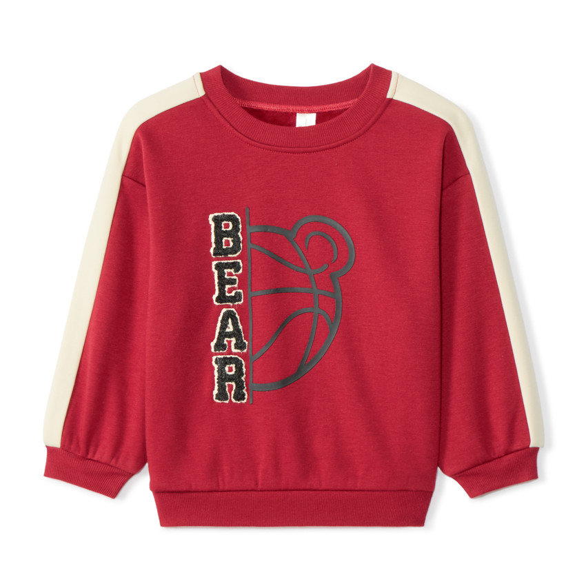 Sweatshirt fleece oversize met basketbalpatroon voor babyjongens 