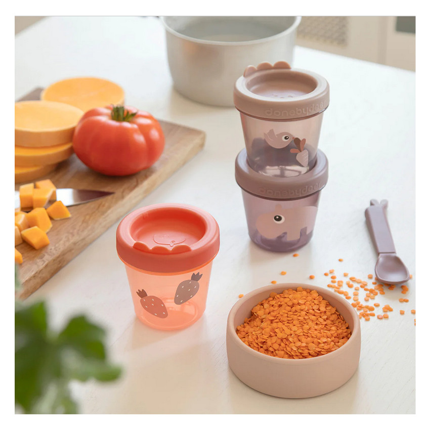 Lot de 3 pots de conservation Ozzo rose 