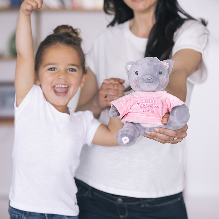 Habillage pour peluche annonce de naissance "tu vas être parrain"  