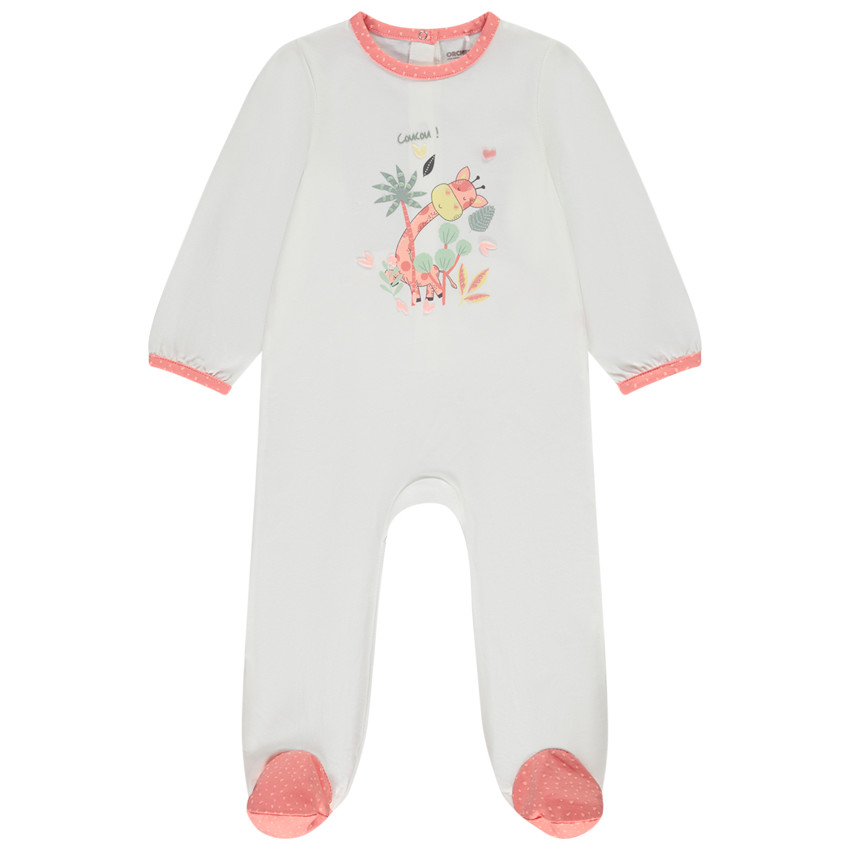 Dors-bien print girafe pour bébé fille avec ouvertures différentes selon l'âge 