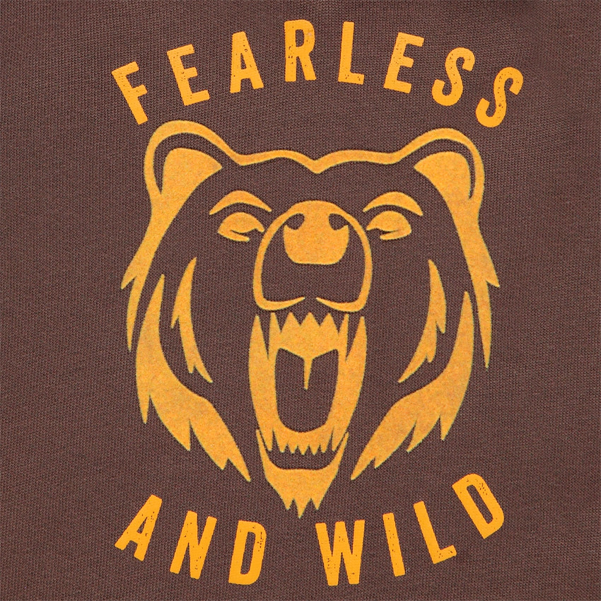 T-shirt met lange mouwen en kap, met opgedrukte leeuw, voor jongens 