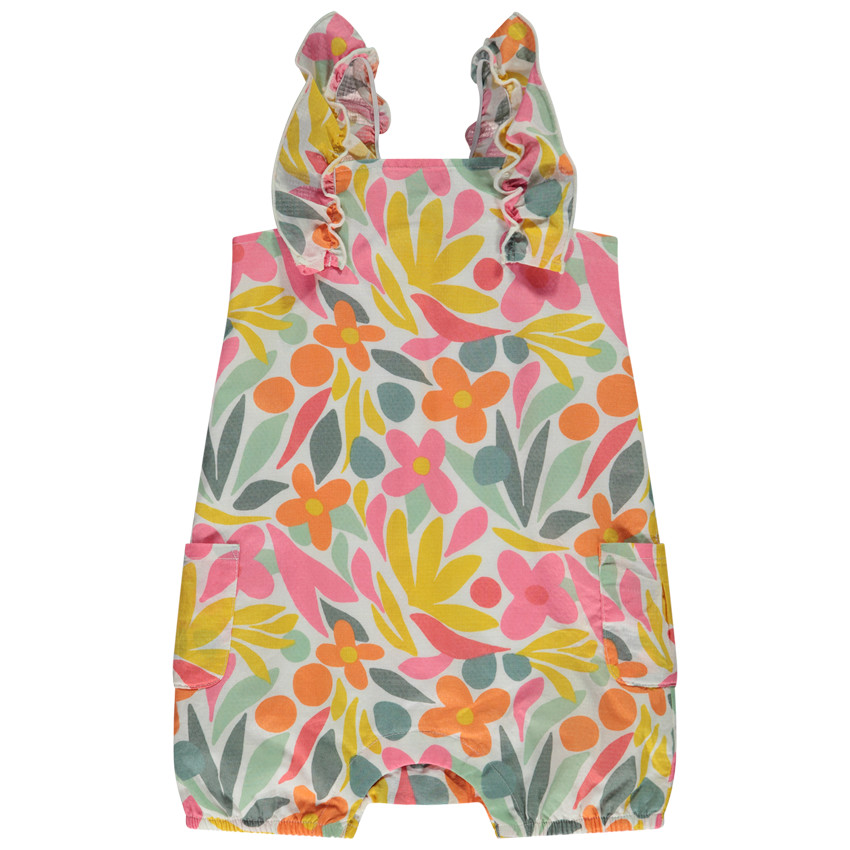 Korte jumpsuit met bloemenmotief voor meisjes 