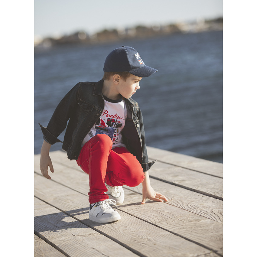 T-shirt manches courtes avec print brodé pour garçon 