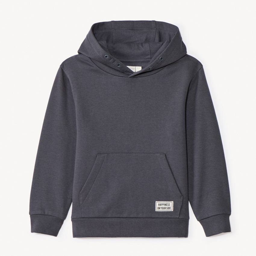 Sweatshirt met effen fleecekap voor jongens 