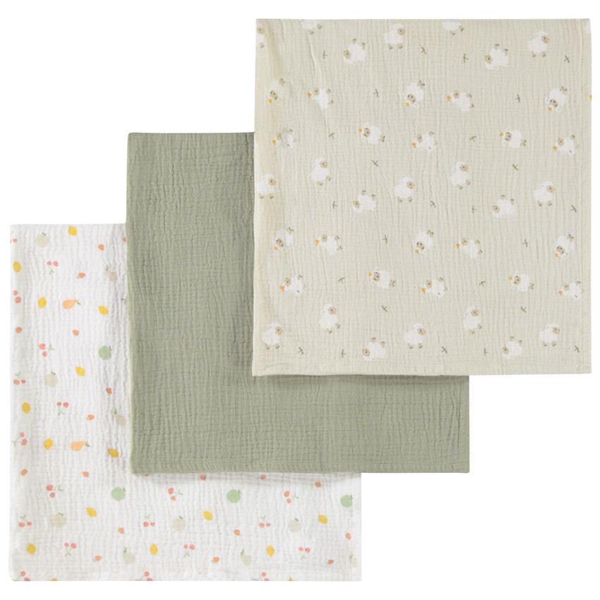 Set van 3 katoenen gaas luiers 70 x 70 cm La Vie à la Ferme 