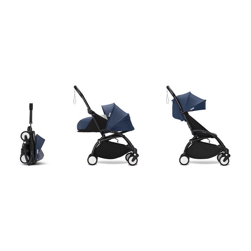 Poussette Stokke® YOYO³ de la naissance à 3 ans - cadre noir/bleu Air France 