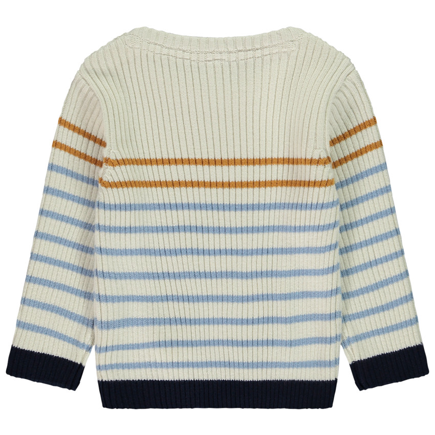 Pull en tricot côtelé et rayé pour bébé garçon 