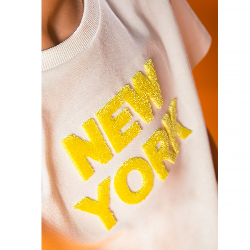 T-shirt en coton manches courtes avec patch bouclette pour garçon 