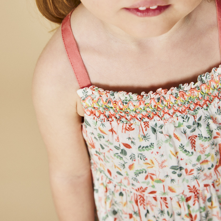 Set jurk + hoofdband met plantenprint voor baby meisjes 