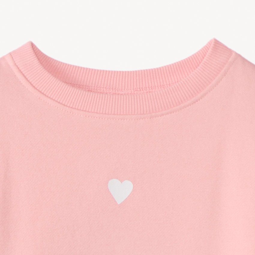 Set van effen sweatshirt en joggingbroek voor babymeisje in fleece stof 