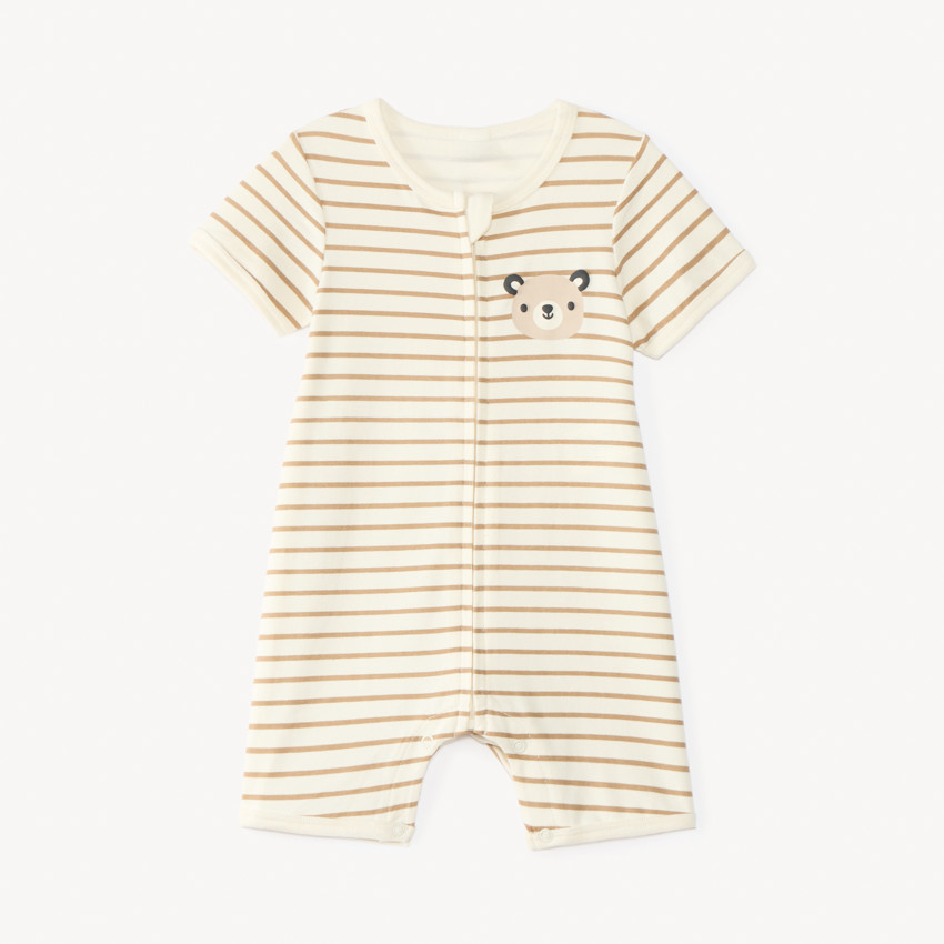 Combis short met gestreept berenprint voor babyjongen 