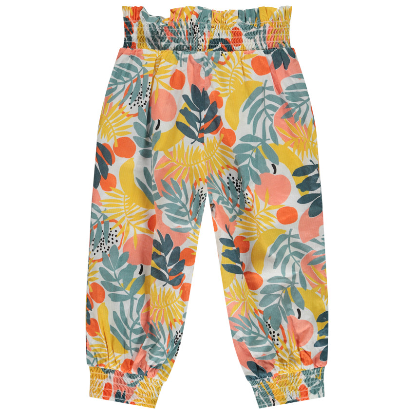 Korte broek in soepel materiaal met een bloemenprint voor meisjes 