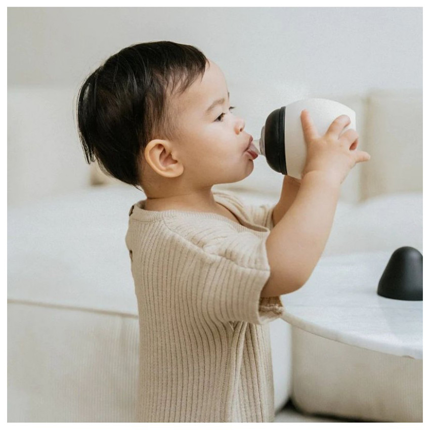 Tasse d'apprentissage silicone anti-fuite Sand Kaki 240 ml 