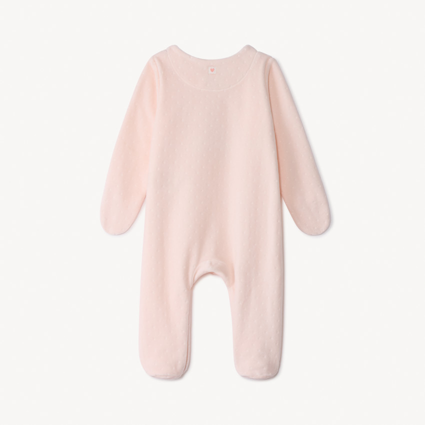 Pyjama in fluweel met patch konijntjes voor meisjes 